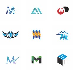 m letter logo design for icon, web, technology, and corporate