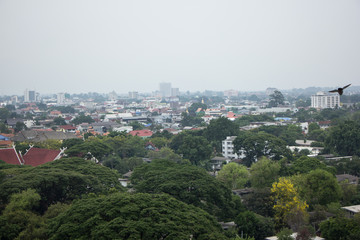 Fototapeta na wymiar Bird Eye View of Chiangmai City.