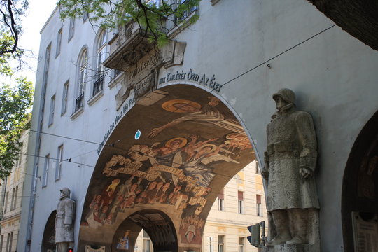 Heroes gate in Szeged city - Hungary.