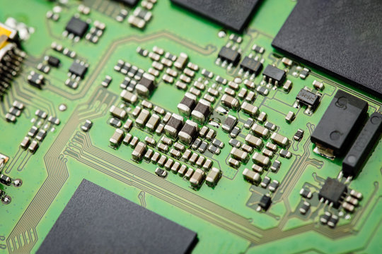 close-up of electronic circuit board.