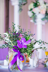 Wedding decor, floral design, circuits, design in fashion color ultraviolet.
