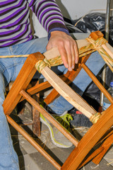 man making a traditional cypriot chair