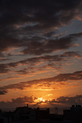Der Abendhimmel bei Sonnenuntergang