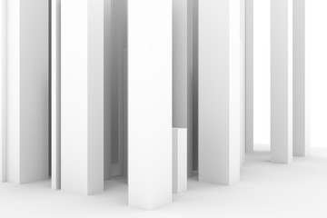 Abstract modern pillar style soft white & gray background. Illustration, digital, shape & artistic.