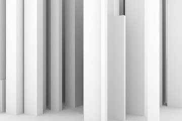 Abstract modern pillar style soft white & gray background. Decoration, design, line & artwork.
