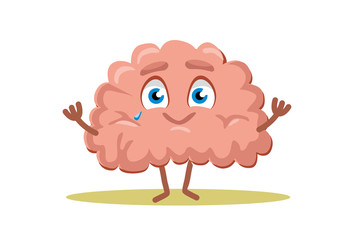 silly picture of the brain. the brain smiles