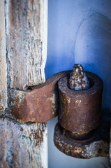 old doors close up view - on the historical streets of Italy