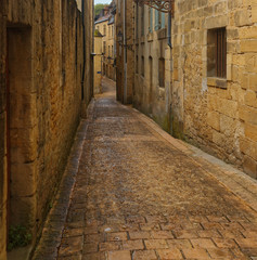 Streets of Sarlat la caneda, in black perigord, South of france, Europe