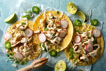 Grilled Fish Tacos - 203577121