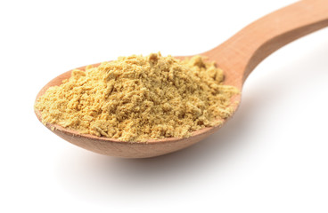 Wooden spoon with mustard powder
