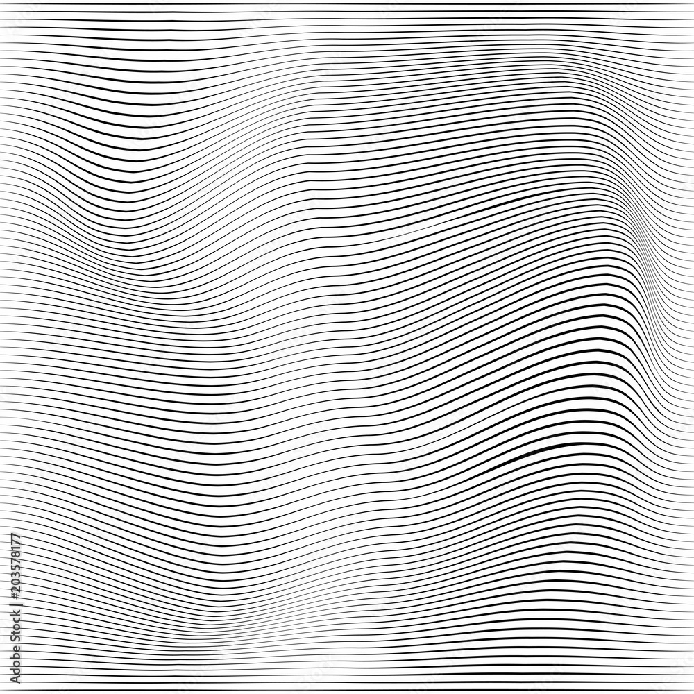 Leinwandbilder Abstract White and grey Random chaotic curve lines textures. Grunge overlay texture waves random lines with copy space. Vector illustration