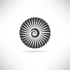 jet engine turbine, wind turbine icon