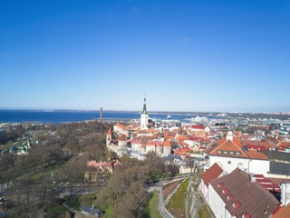 Fototapeta premium Aerial view of City Tallinn Estonia