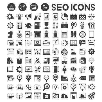 seo, search engine optimization icons, web development icons