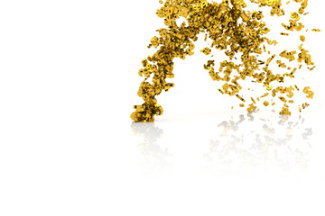 Obraz premium Bunch of gold money or dollar sign flow from the floor, modern style background or texture. Surface, business, repeat & cover.