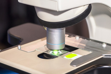 Close up of microscopic lens