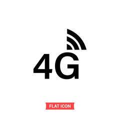 4G vector icon, phone connection symbol. Trendy, simple flat sign illustration for web