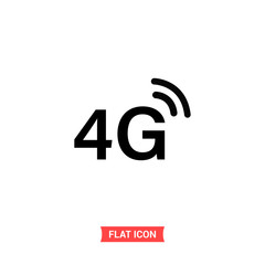 4G vector icon, phone connection symbol. Trendy, simple flat sign illustration for web