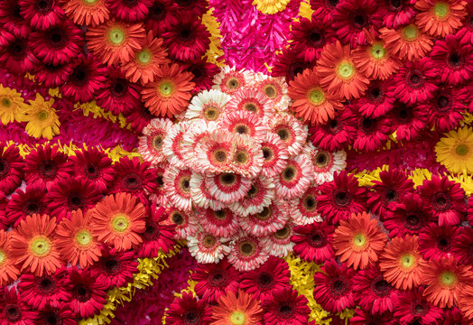 Floral Float At The Madeira Flower Festival Parade, Funchal, Madeira, Portugal