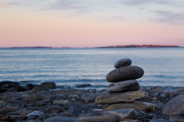 Stacked Rocks Representing Zen