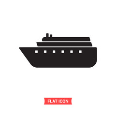 Obraz premium Ship vector icon, sea travel symbol. Trendy, simple flat sign illustration for web