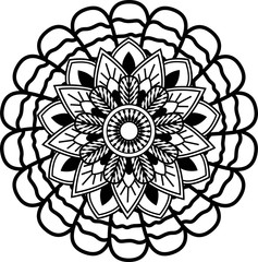 mandala-hand drawing-black-and-white-Mandala. Round black and white oriental pattern
Flower Mandala. Vintage decorative elements. Oriental pattern, vector illustration