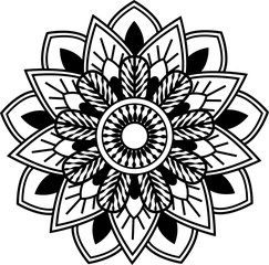 mandala-hand drawing-black-and-white-Mandala. Round black and white oriental pattern
Flower Mandala. Vintage decorative elements. Oriental pattern, vector illustration