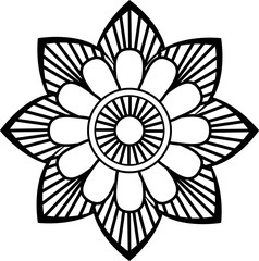 mandala-hand drawing-black-and-white-Hand drawn Mandala design. Perfect for backgrounds. Flower Mandala. Vintage decorative elements. 