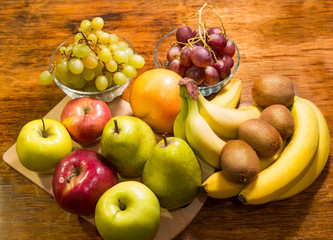 A flat view at the fruit assortment