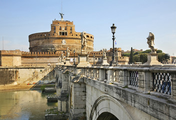 Bridge of Sant Angelo in Rome. Italy