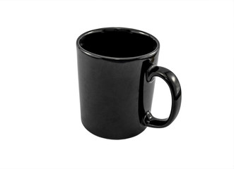 Black Cup Isolated on White Background,