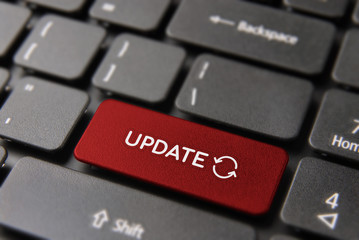 Web update process key concept on laptop keyboard - 203586102