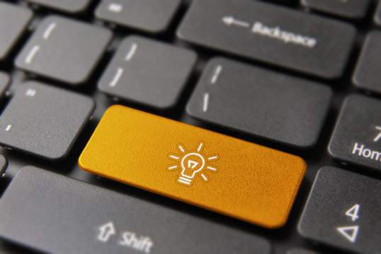 Intelligent business ideas button on laptop keypad