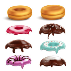Fototapeta premium Donut Toppings Realistic Set
