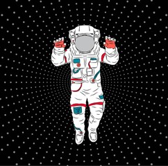 cosmonaut in space. Vector illustration