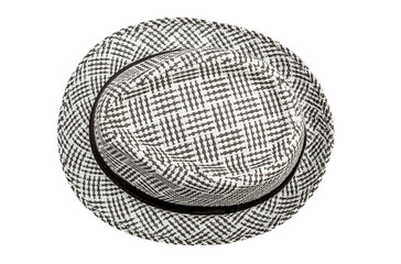 Summer hat on white background. Top view.