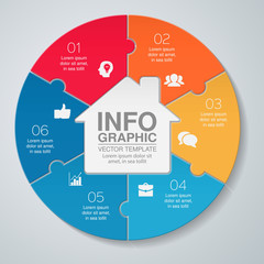 Vector infographic template for diagram, graph, presentation, chart, business concept with 6 options.