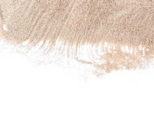 Fototapeta na wymiar Texture of sand on white background.