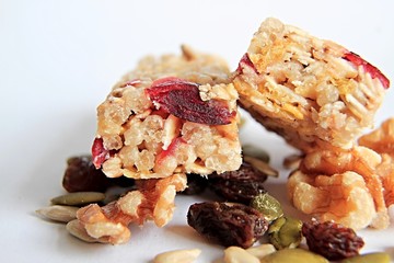 muesli bar with nuts sitting on the table