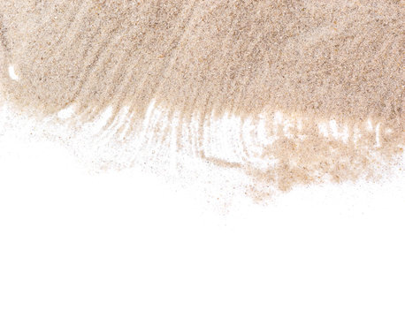 Texture Of Sand On White Background.