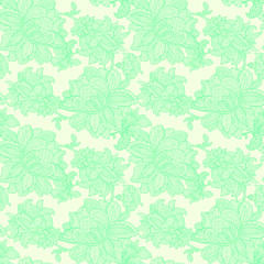 Floral seamless pattern. Abstract ornamental flowers. Flourish leaves background