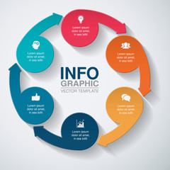 Vector infographic template for diagram, graph, presentation, chart, business concept with 6 options.