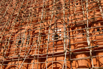 City Palace Jaipur India with Scaffolding