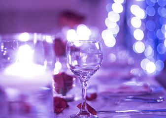 Romantic Wine Glasses on Table Valentines
