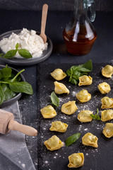 Italian pasta with spinach and ricotta