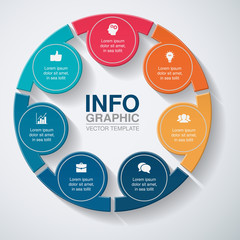 Vector infographic template for diagram, graph, presentation, chart, business concept with 7 options.