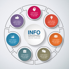 Vector infographic template for diagram, graph, presentation, chart, business concept with 7 options.