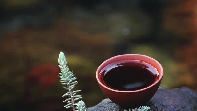 Black Chinese Tea Run River 