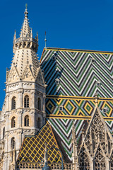 Wien Stephansdom Dach, Detail, Hochformat