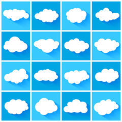 White clouds set vector